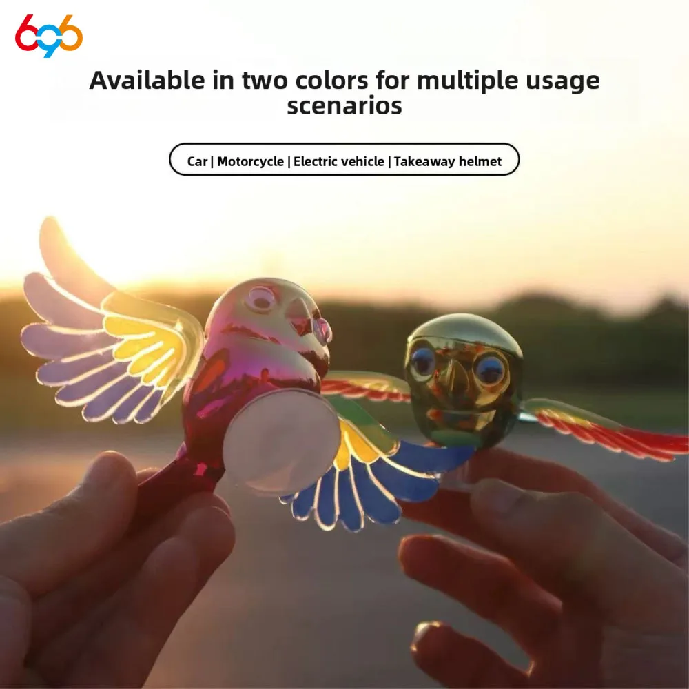 Accompanying Birds With Movable Wings Cars Motorcycles Electric Bikes Decorations Decompression Toys Helmets Creative Ornaments