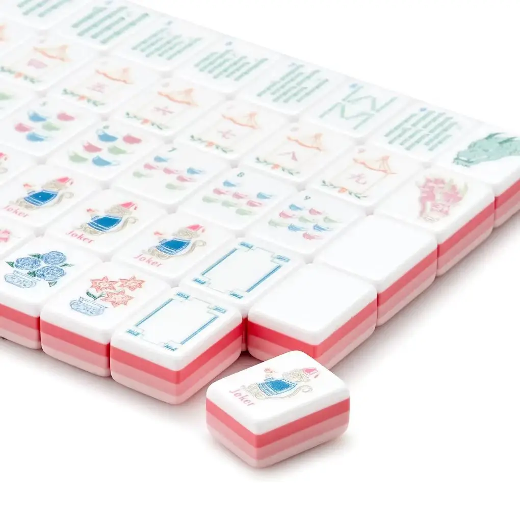 four layer acrylic light pink american mahjong tiles vintage themed 160pcs tiles mahjong set portable travel game for party gift Four-Layer Acrylic Light Pink American Mahjong Tiles Vintage Themed 160pcs Tiles Mahjong Set Portable Travel Game for Party Gift 4