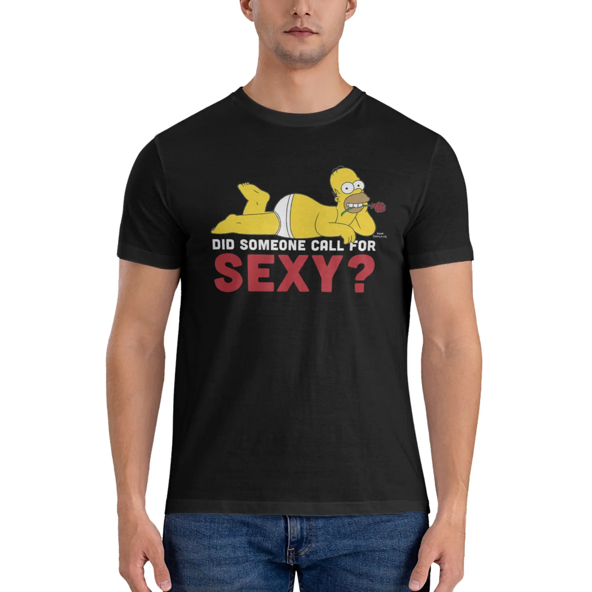 1 Stück sexy Neuheits-T-Shirt aus 100 % Baumwolle mit Homer Simpsons-Motiv für Herren – Detail 3