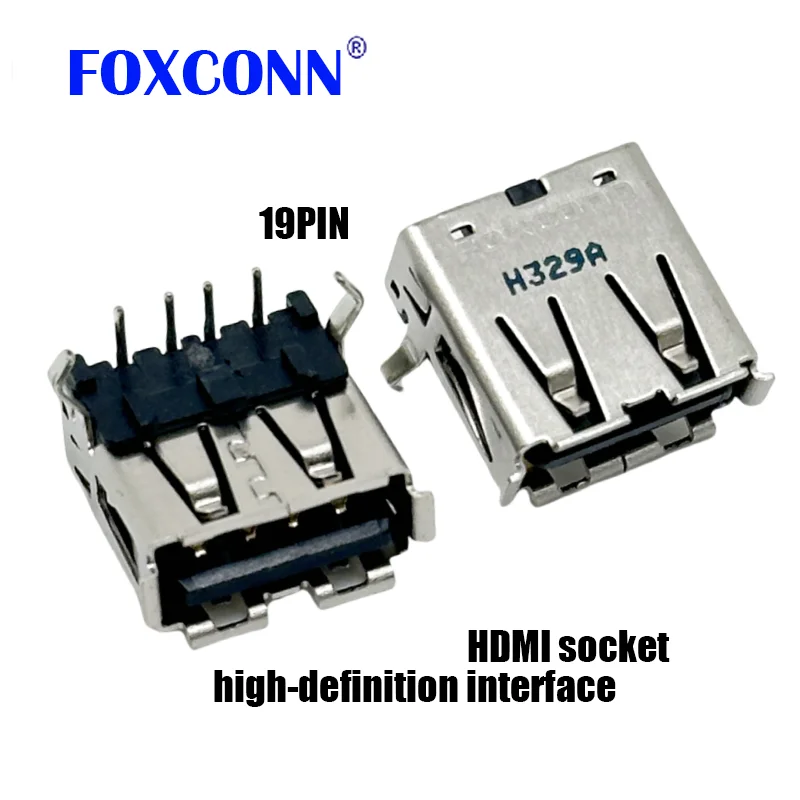19PIN socket highdefinition interface HDMI 19pinFoxconn QJ11191-WFB3-4F HDMI Socket Female Connector HD Interface 19P Horizontal