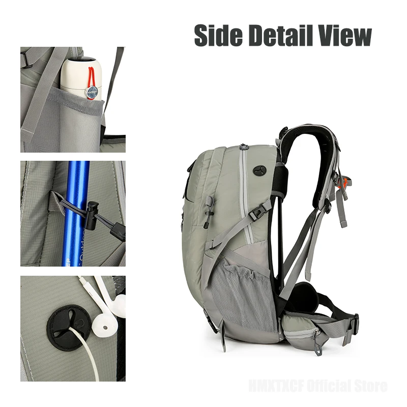 40L المشي لمسافات طويلة التخييم على ظهره السفر مع غطاء للمطر في الهواء الطلق حقيبة التسلق النايلون حقيبة كبيرة الأمتعة عطلة نهاية الأسبوع الرياضة المدرسية الرجال