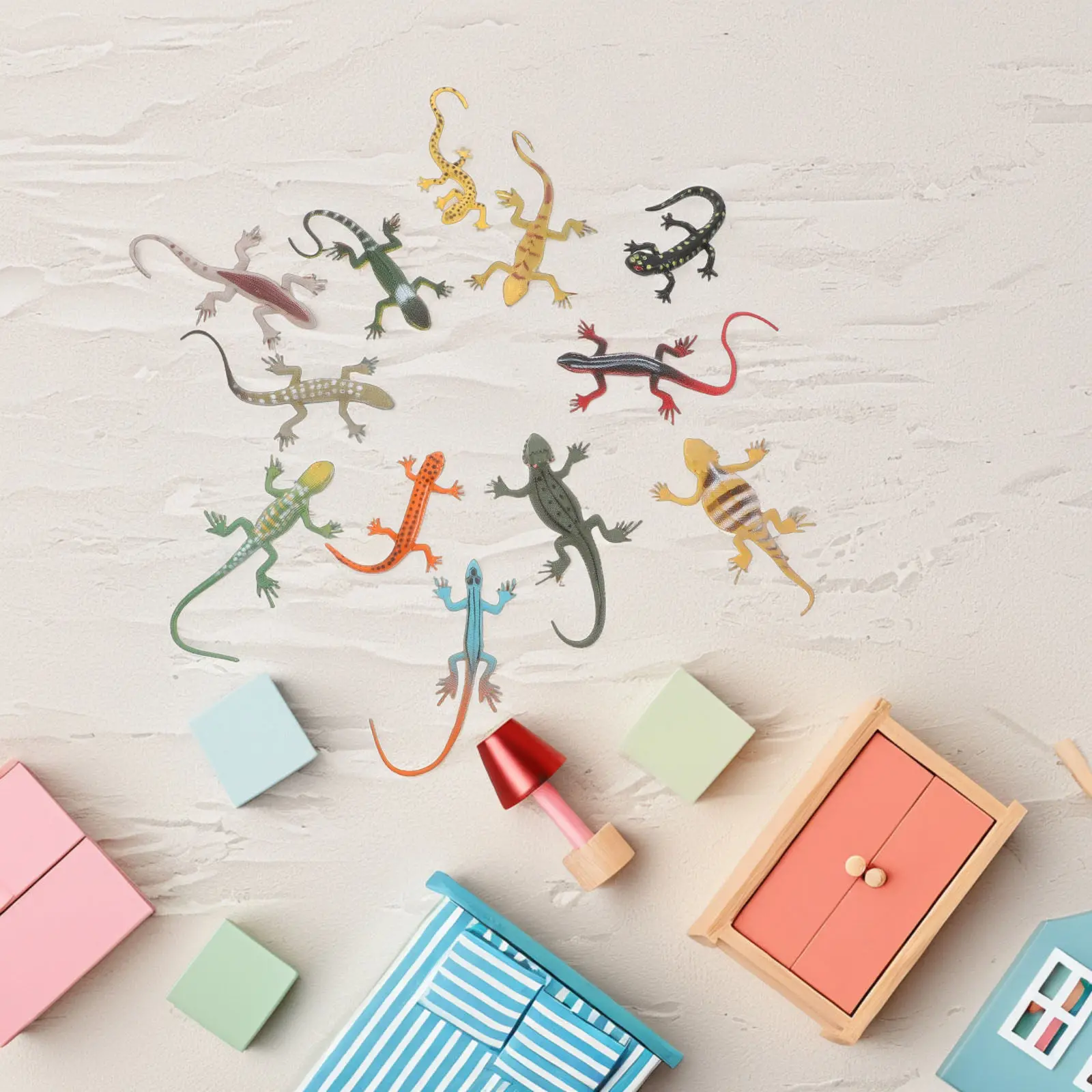 

12Pcs Realistic Gecko Simulation Lizard Plastic Scary Halloween Party Trick Decoration Reptiles Simulation Gecko Toys