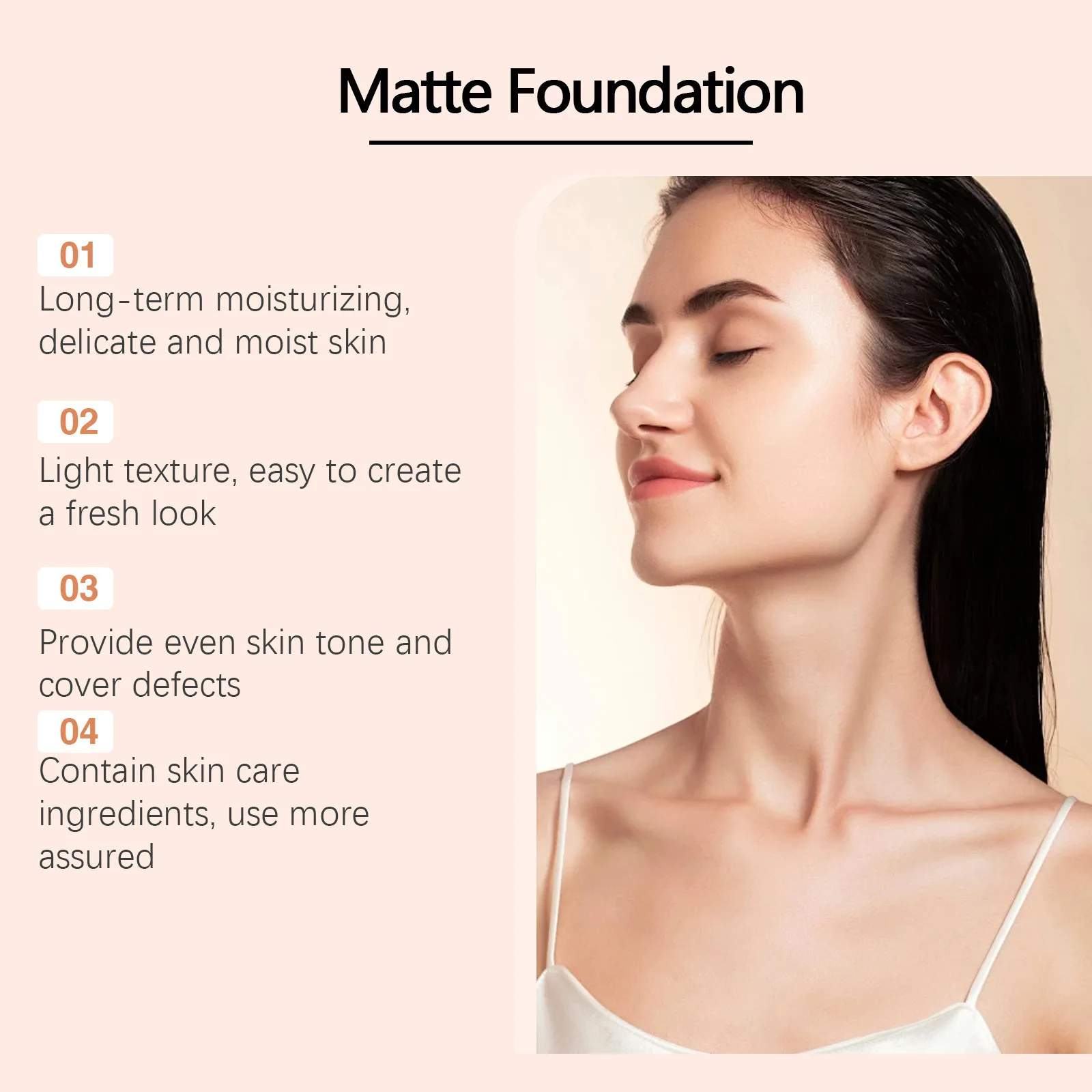 EELHOE Vitamin C Liquid Face Foundation Cover Dark Circle Even Skin Face Moisturizer Covers Pores Vitamin E Makeup Concealer 30g