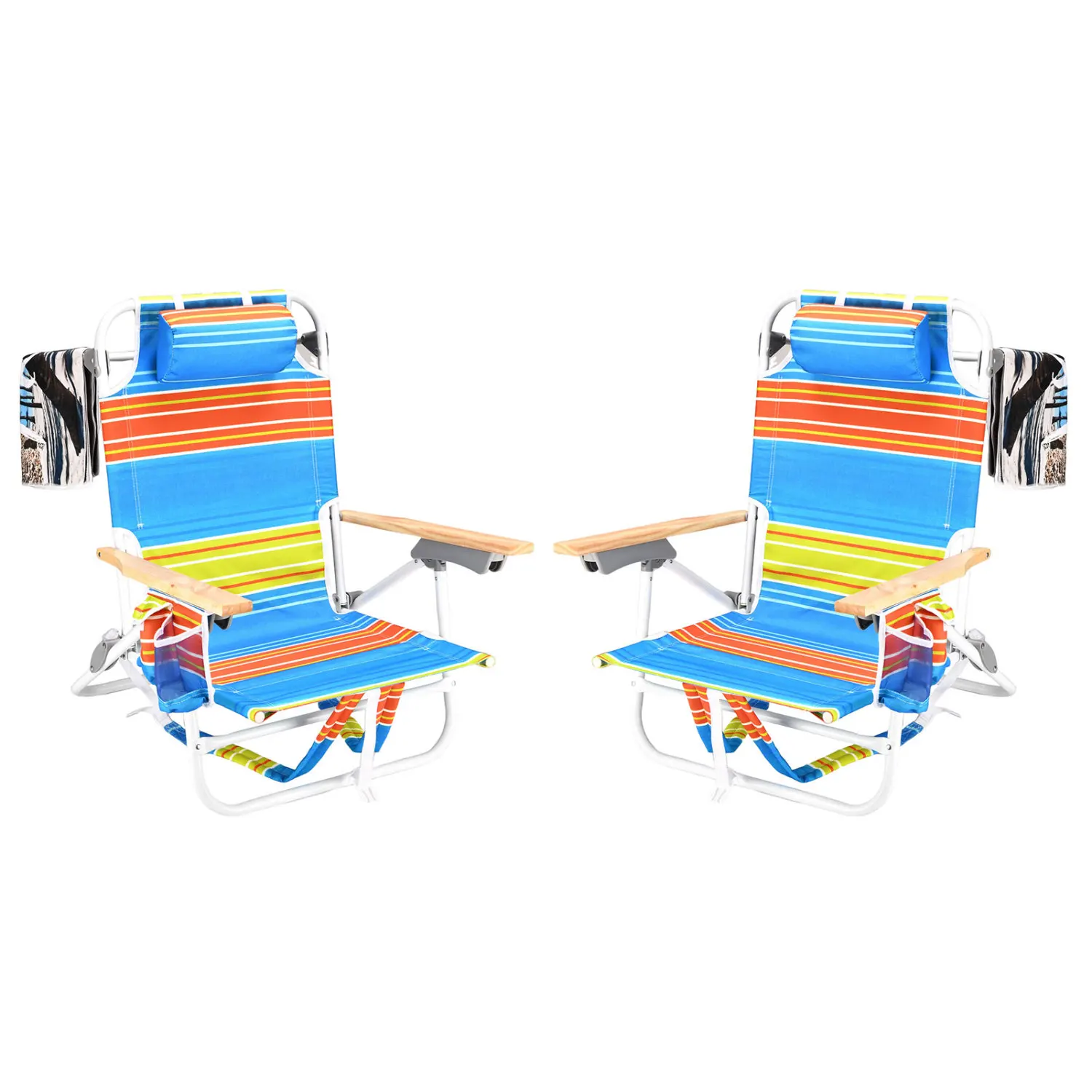 2PCS Backpack Beach Chairs for Adults Beach towel backpack beach chairs for adults 5 position chair with pouch folding lightweig