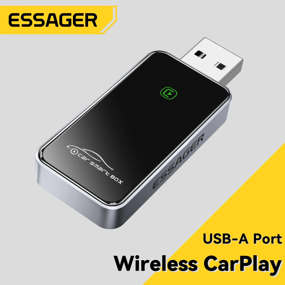 Essager Wireless CarPlay Adapter for iPhone Wired to Wireless Carplay For OEM Car Stereo With USB Plug Connection Auto Adapter