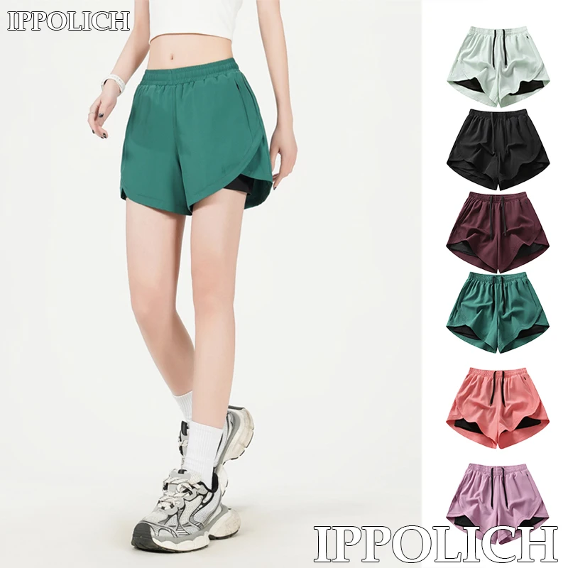 Yoga Short Pants Women Double Design Short Lightweight Comfortable Quick Dry Breathable Fitness Sport Anti-exposure Shorts Pants