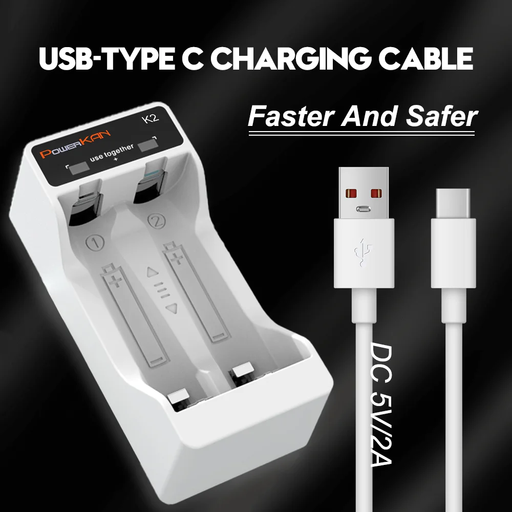1 Stück/PowerKAN-Batterieladegerät, Einzelgruppe (2 Steckplätze), schneller Ladekanal, kann 2 AA/AAA NiMH-Batterien separat aufladen
