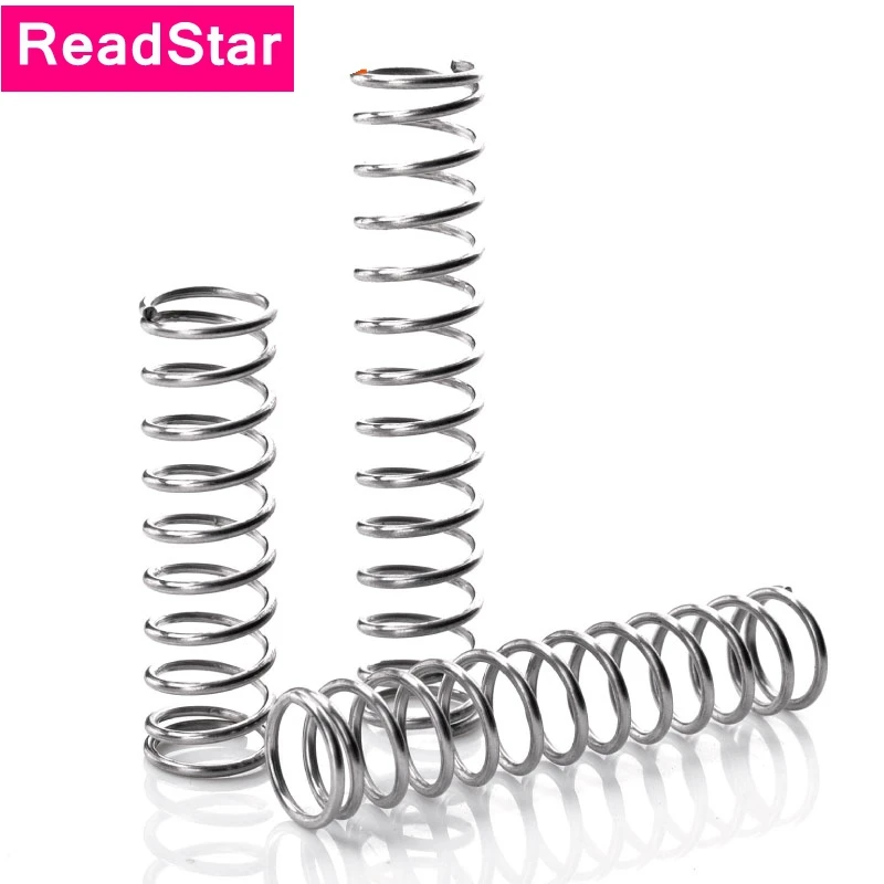 10PCS/LOT ReadStar Stainless Springs 1.0mm Wire Pressure Springs Customize Size Available Compression Springs