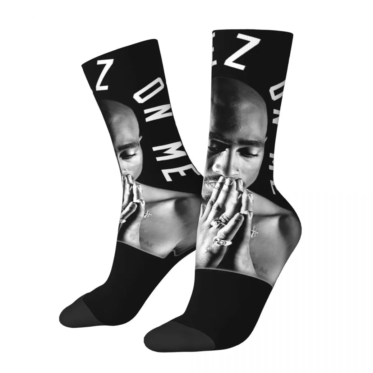 

Retro Tupac Rapper Singer Theme Socks Merch for Men Women Cozy Dress Socks