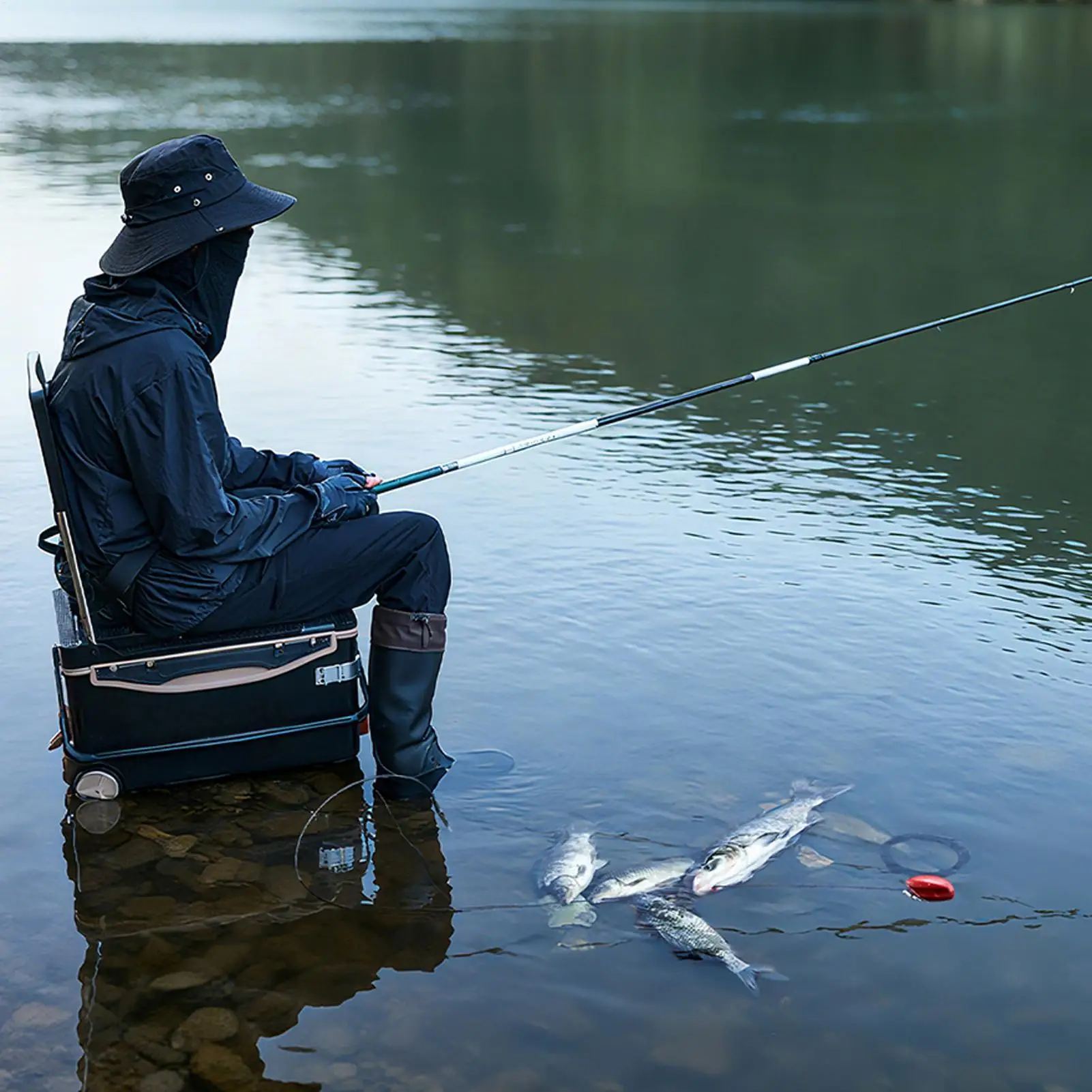 Fish Stringer Heavy Duty Tackle Gear with Floater Fish Stringer Holder for Freshwater Saltwater Outdoor River Lake Pond