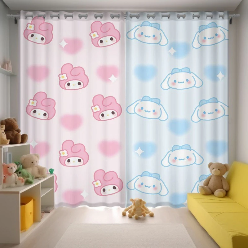 

Curtains for Girls' Rooms, Bedrooms, Kuromi, Cinnamon Dogs, Children's Rooms, No Punching, Blackout Floating Curtains, Princess