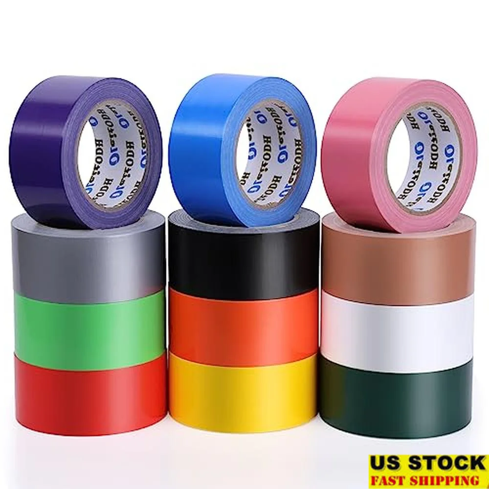 360 Yards Rainbow Colored Duct Tape Bulk 2 Inch x 12 Rolls Assorted Bright Colors Waterproof Tape