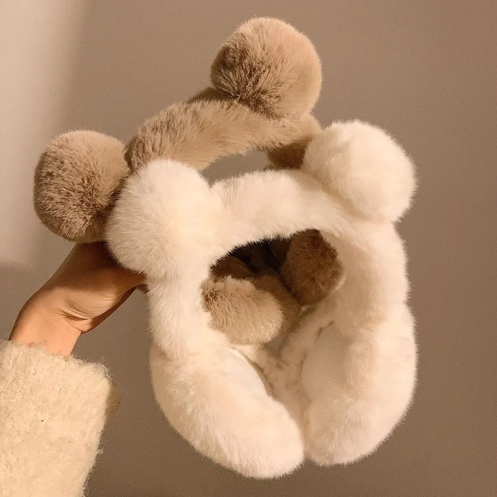 

Модные наушники с медвежьими ушками, незамерзающие складные грелки для ушей, утолщенные, сохраняющие тепло, чехол для ушей для женщин и девочек