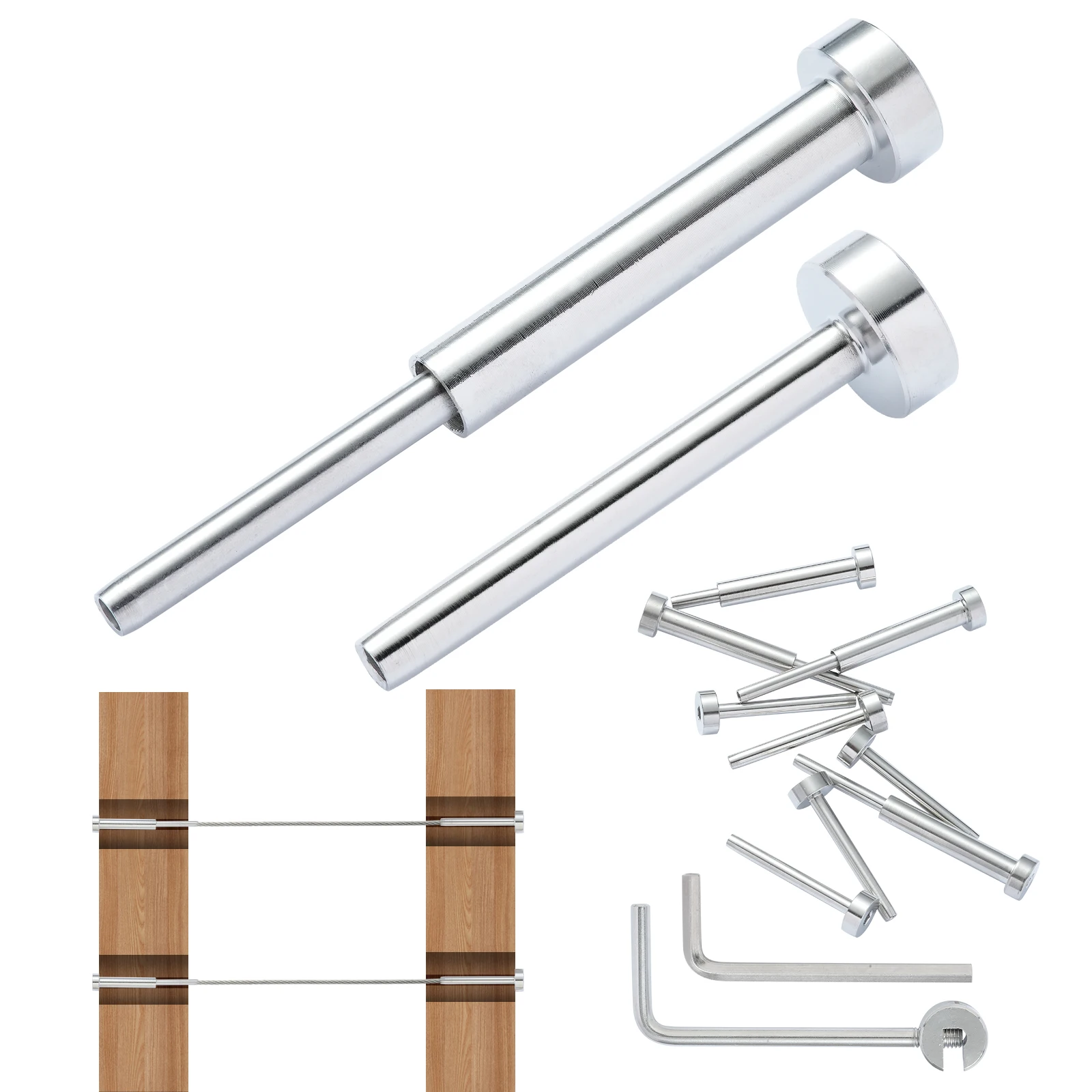 SucceBuy 20/30/40 Pack Invisible Cable Railing kit T316 Stainless Steel 1/8