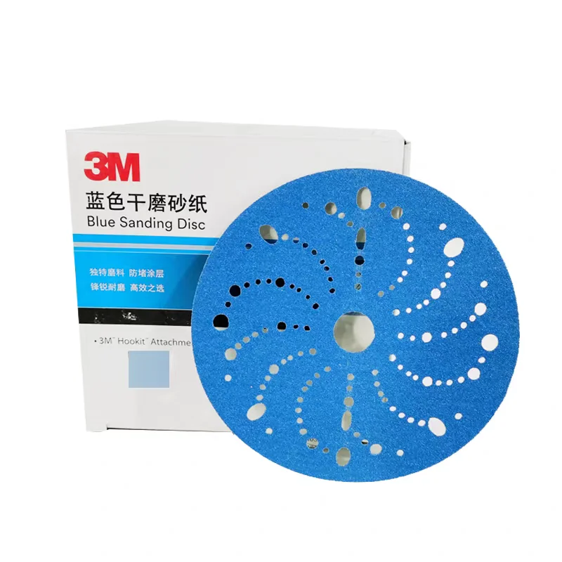 

3M Blue Sharp Dry Sandpaper 10 Pieces 6 Inch Porous Blue Flocking Sanding Sheet Car Putty Grinding And Polishing