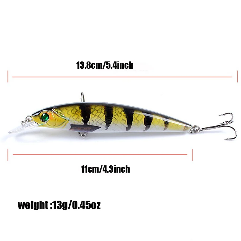 1pc/3pcs 13g Fishing Lure Colorful Printing Sinking Minnow Artificial Bait Cool Fishing Tackle