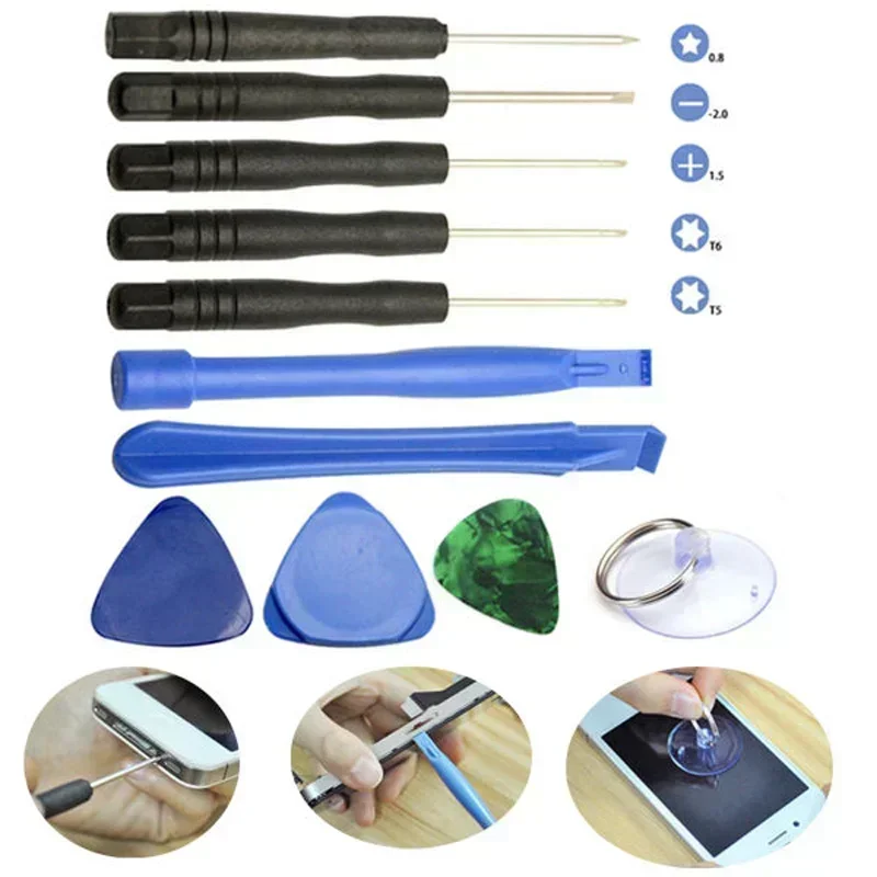 11 Piezas Kit de Herramientas Manuales para Desmontar Teléfono Móvil, Palanca de Apertura de Pantalla, Accesorios de Reparación para iPhone, iPad, Laptop 3