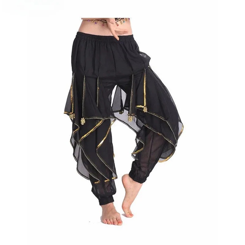 

New Belly Dance Performance Pants Chiffon Bloomers Indian Dance Practice Clothing 11-color Adult Women's Rotating Pants