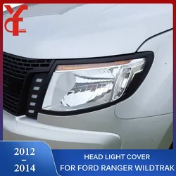 Head Lights Covers Lamp Hood For Ford Ranger 2012 2013 2014 T6 wildtrak car exterior accessories