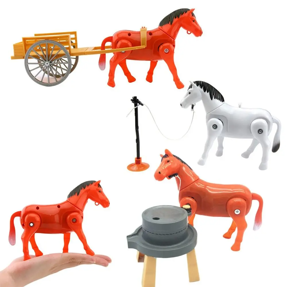 Funny Horse Circling Plastic Creative horse-drawn vehicle Anxiety Relief Mini Sensory Simulation Children Early Learning Tool