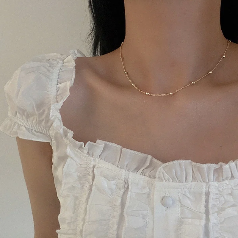 Minar Multiple French Natural Freshwater Pearl Necklace for Women Elegant Irregular Pearls Chokers Necklaces Wedding Jewelry