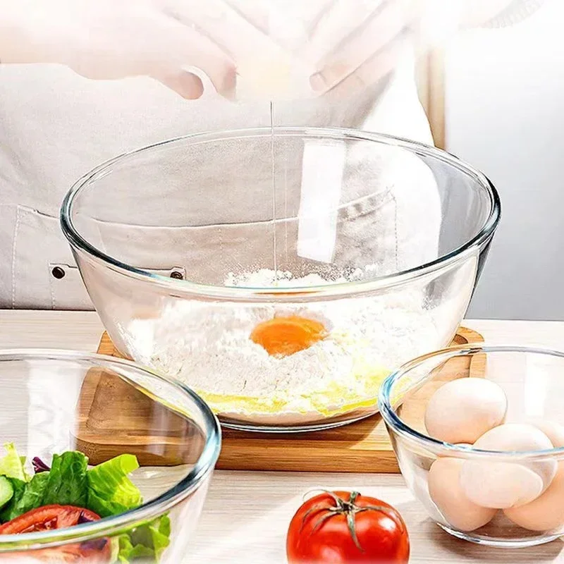 Glass Kitchen Aid Bowl Mixing Bowl Set Ice Cream Ball Bowls Deep Stainless Steel Baking Tools Gadgets Dining Bar Home Garden
