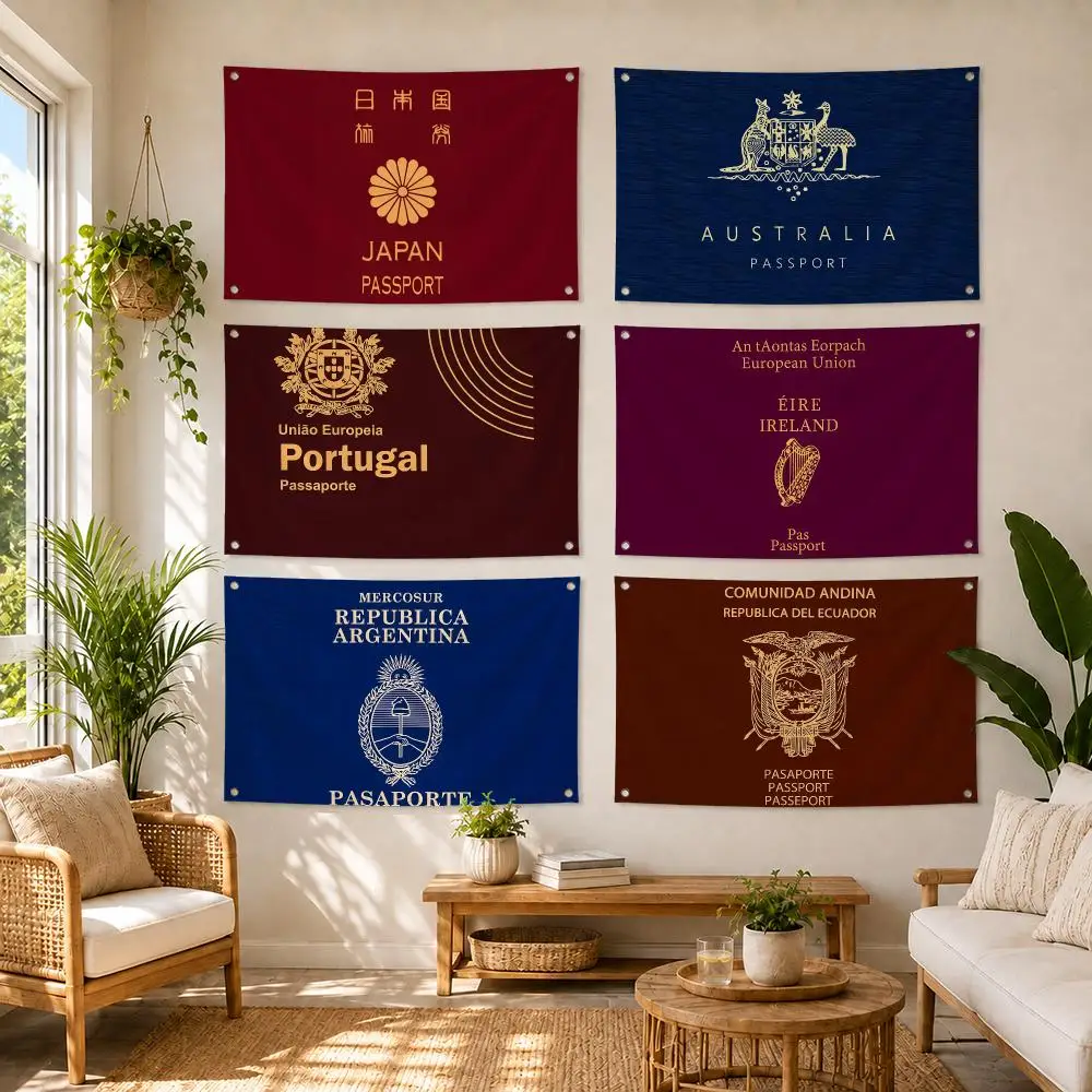 Ireland Argentina Colombia Portugal Passport Flag Soft skinfriendly Durable Tapestry Outdoor party livingroom bedroom Decoration