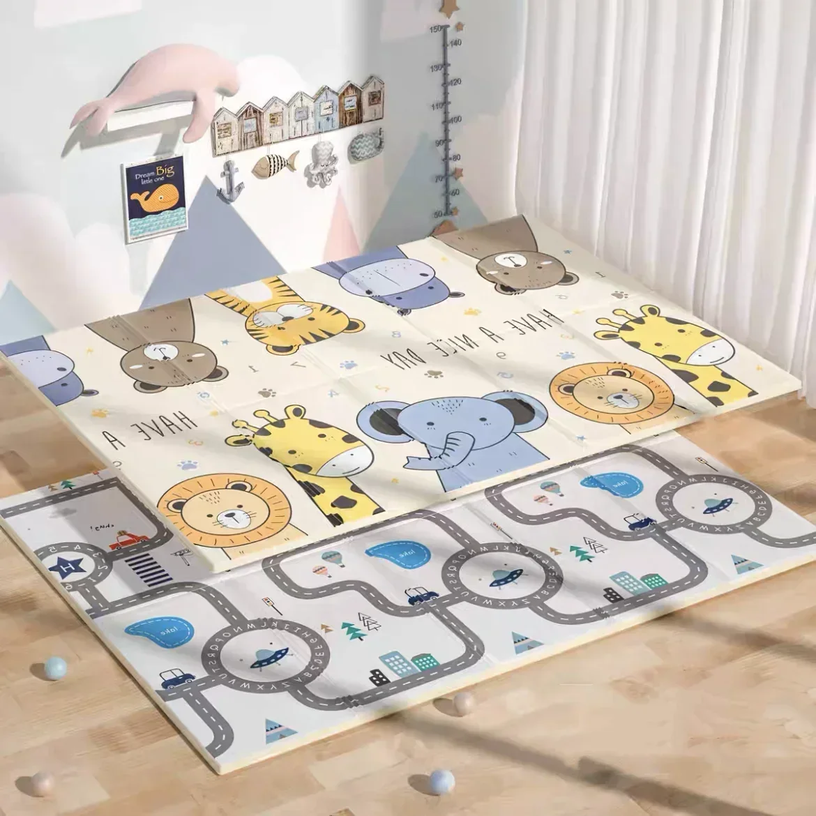 

200*180cm Baby Playmat Foldable XPE Play Mat Kid Soft Floor Mat Nursery Cartoon Activity Game Pad Double Surface Baby Carpet New