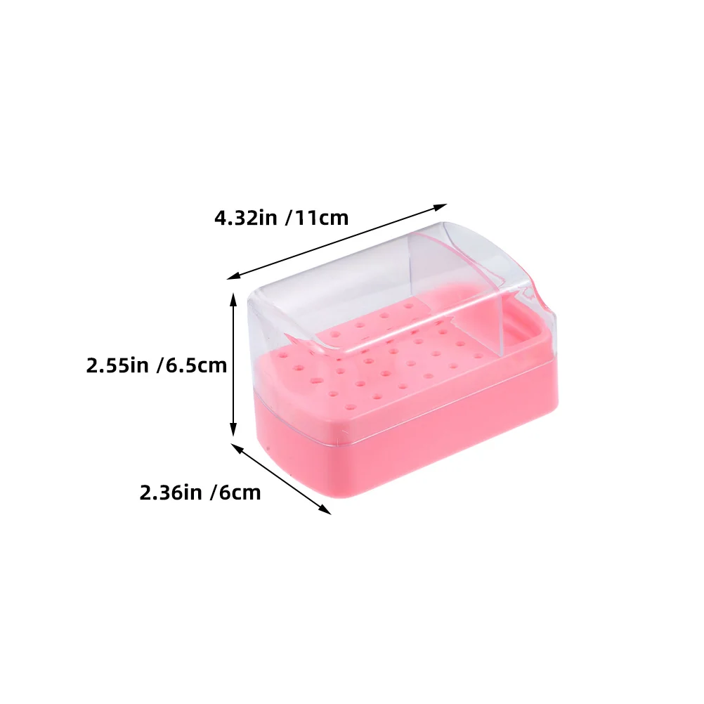 3 قطعة مانيكير لقمة ثقب صندوق حامل 30 ثقوب المحمولة مسمار مثقاب الخشب المنظم حامل مع فرشاة تنظيف لتخزين مكتب الأظافر