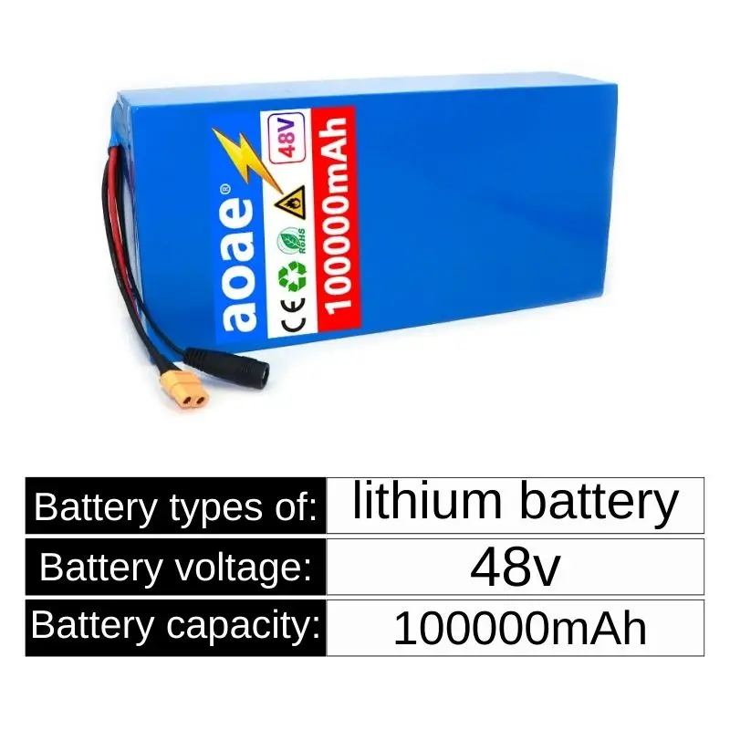 🔥 48V 100Ah 13s6p 리튬 배터리 팩 48v 100Ah 250W-2000W Citycoco 전동 스쿠터 배터리 내장형 50A BMS 👍