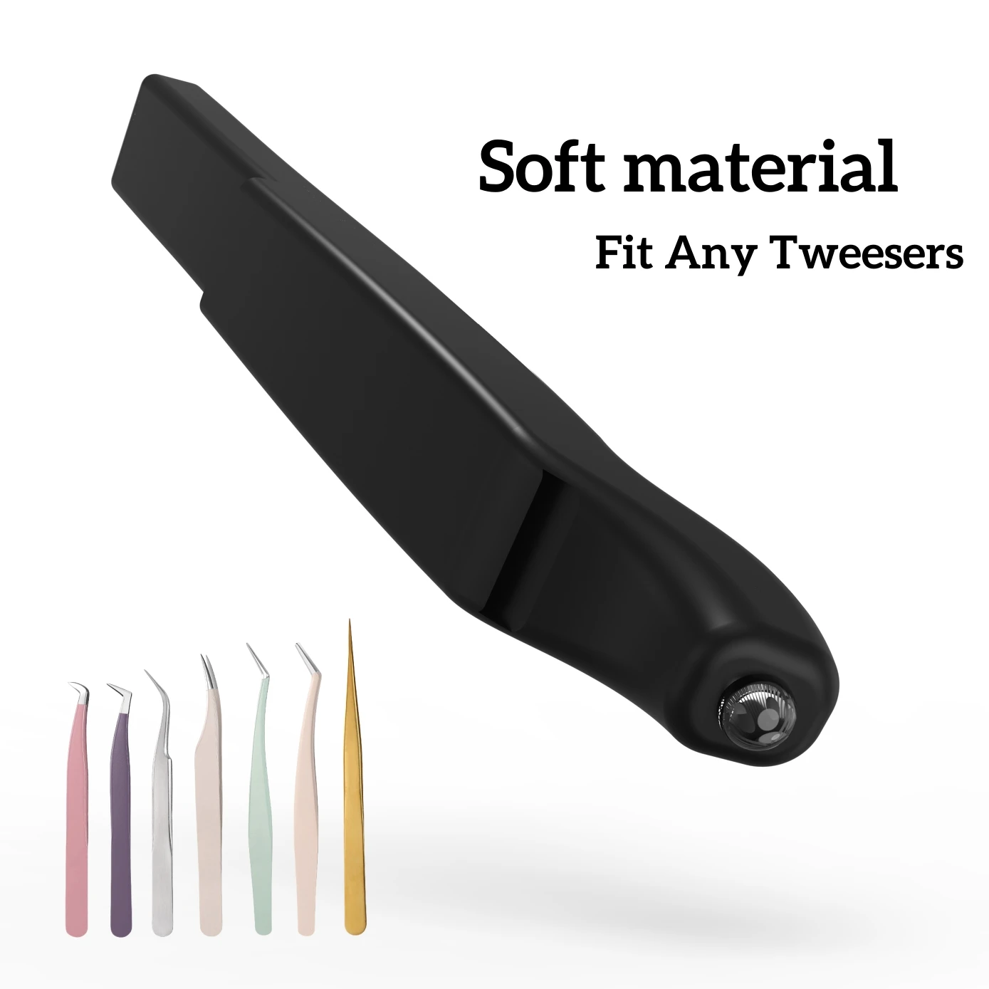 Mini Portable Eyelash Tweezers with Led Light Extension Light Lamp UV Lash Extension Glue Light on Tweezers Eyelashes Tool Set