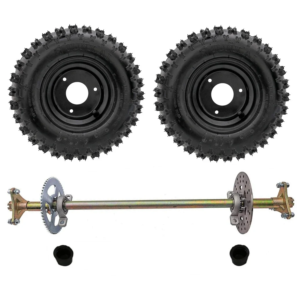 TDPRO Karting  740mm Go Kart Rear Axle Kit with 2 Pack  4.10-6'' Tires Wheel Rims 6” Rim for  Mini Kids ATV QUAD Buggy