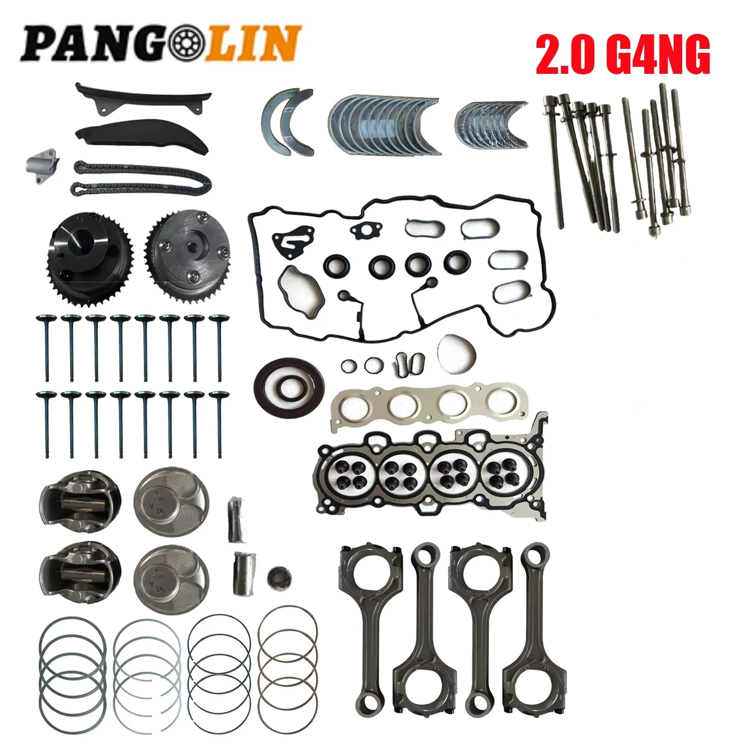 

1set G4NG Engine Rebuild Kit Piston Set +0.55 243502E650 222122E000 For 2016-2019 Hyundai Sonata Hybrid 2.0L Connecting Rod Car