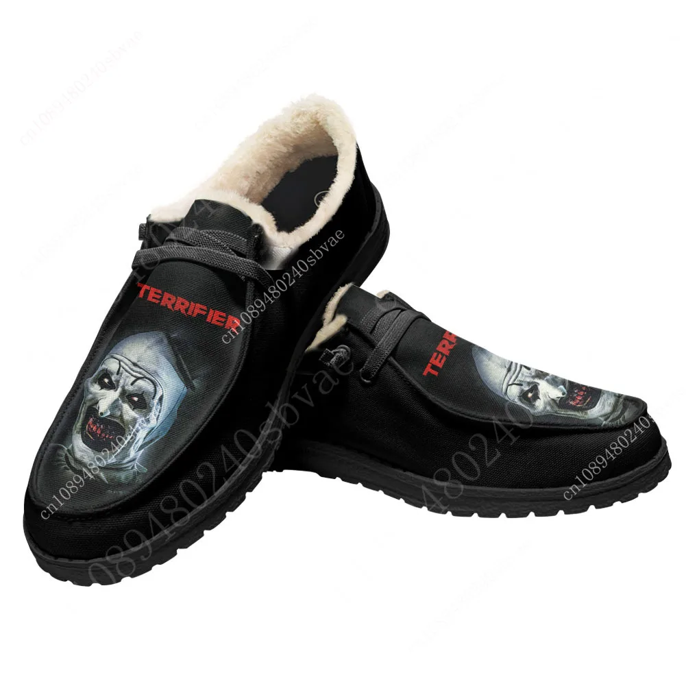 

Terrifier Clown Halloween Plush Flat Shoes Breathable Outdoor Sneakers Lightweight Shoes Custom Shoes Footwear Custom Made Shoe