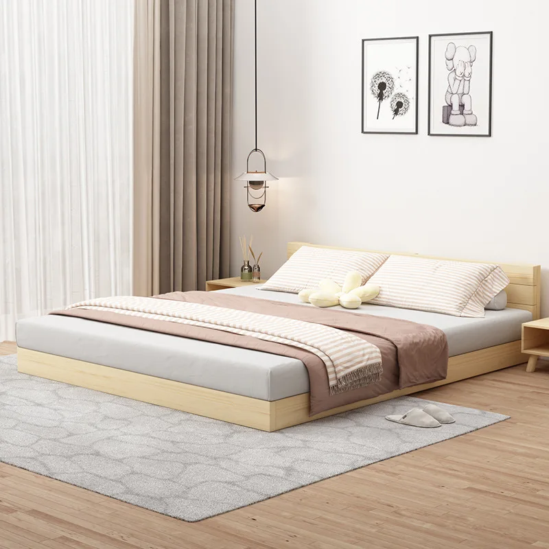 

Tatami bed shelf modern simple solid wood bed floor row skeleton full solid wood size customization
