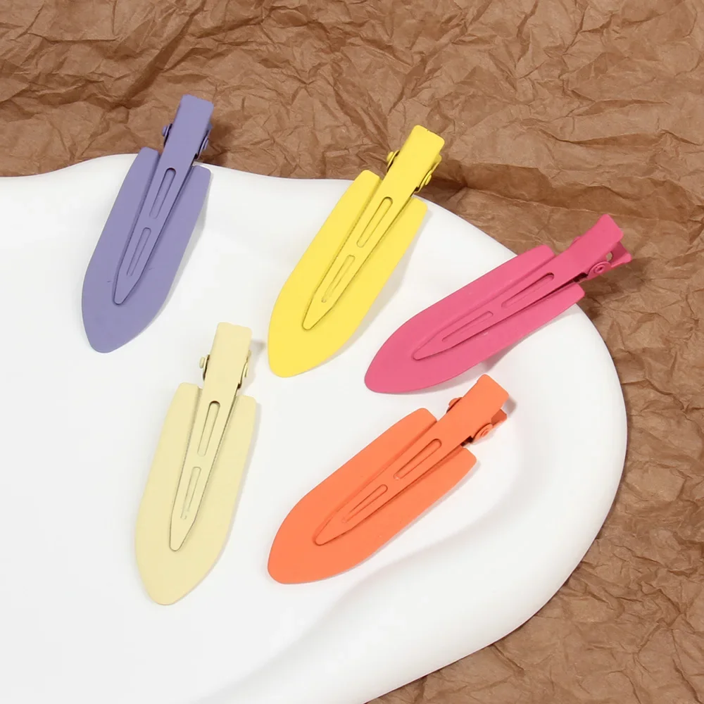 2 pezzi colorati senza piega fermagli per capelli senza cuciture per le donne frangia laterale forcina Fix frangia Barrette strumento per il trucco