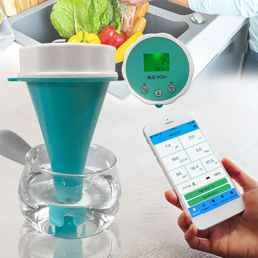 6 in 1 Smart Floating Swimming Pool Water Analyzer APP Online Monitor Water Quality Test Meter BT Water Quality Detector