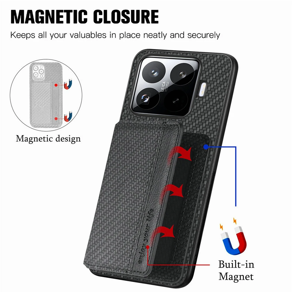 RFID Magnet Card Leather Case for Xiaomi 17T Pro 15T Pro 14T 13T 12T 11T 11 Lite 13 T 14 15 17 T13 5G Wallet Cover Back Funda