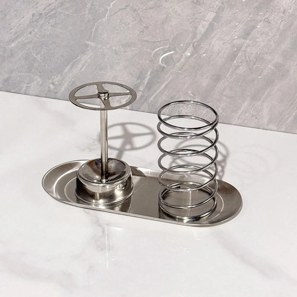 3pcs/Set Stainless Steel Toothbrush Holder Rustproof Multi-Functional Bathroom Storage Shelf Space Saving Toothbrush Shelf