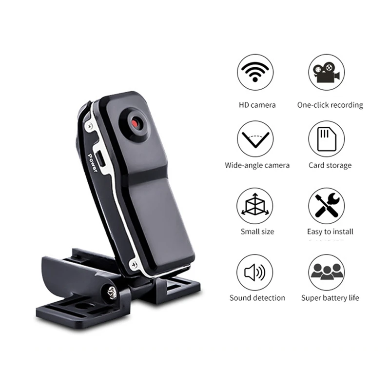 ABFT-2X videocámara deportiva MD80 Mini cámara DV grabadora de vídeo por voz Mini cámara para casco de senderismo al aire libre Camaras portátiles