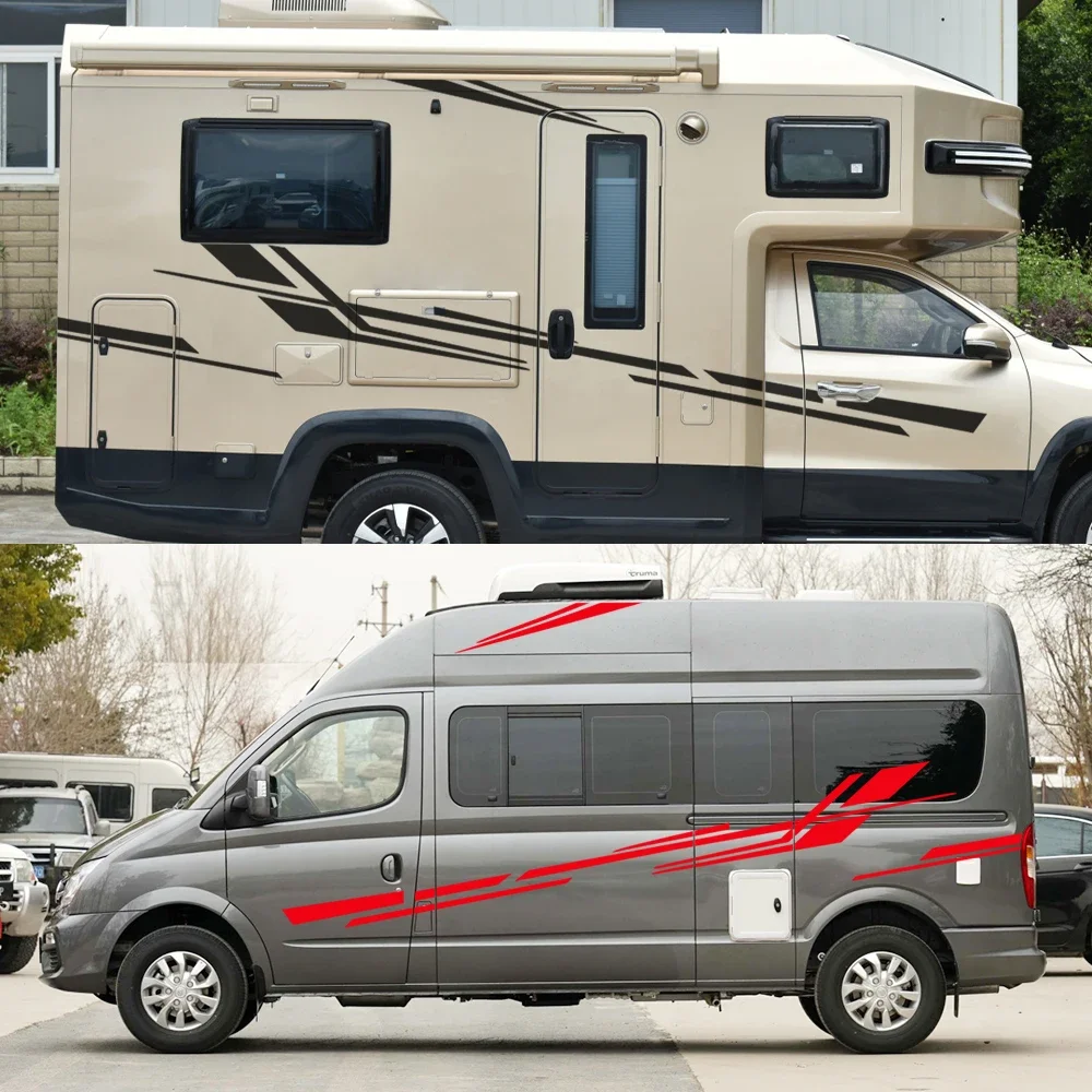 6Pcs Motorhome Stripes Vinyl Stickers For Camper Van Horsebox Caravan RV Auto Tuning Accessories Graphics Car Decoration Decals view 3