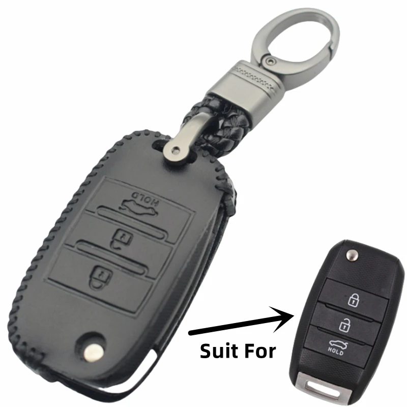 Flybetter Leather Car Key Fob Cover For Kia Optima Sorento Soul Carens Sportage…