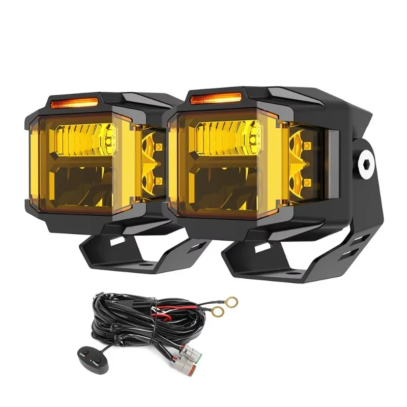 Dust Proof  Aluminum Ant Glare Spot Light clear Yellow Lens 6000k 3inch Auto Exterior Lighting for Jeeps SUV UTV Pickup