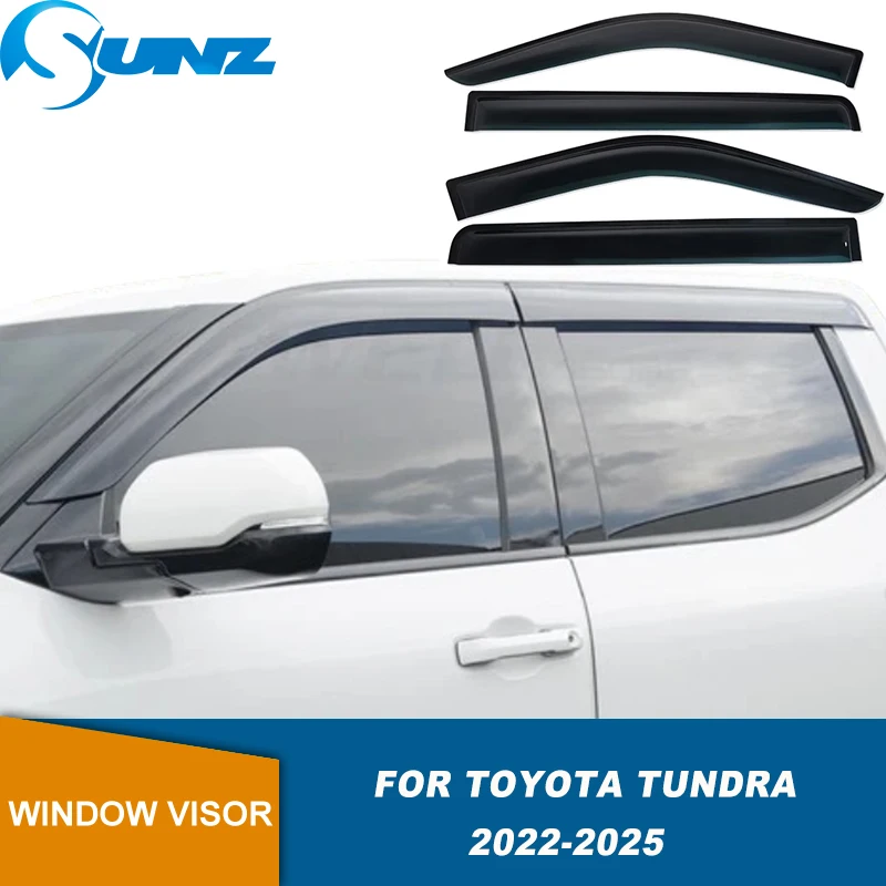 

Side Window Deflectors For Toyota Tundra 2022 2023 2024 2025 Door Car Window Visor Vent Awning Rain Protector Guard Cover