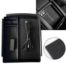 Car Console Armrest Storage Box Phone Wireless Charger For Tesla For Model X 2016 -2020 For Tesla For Model S 2016 -2020 Black