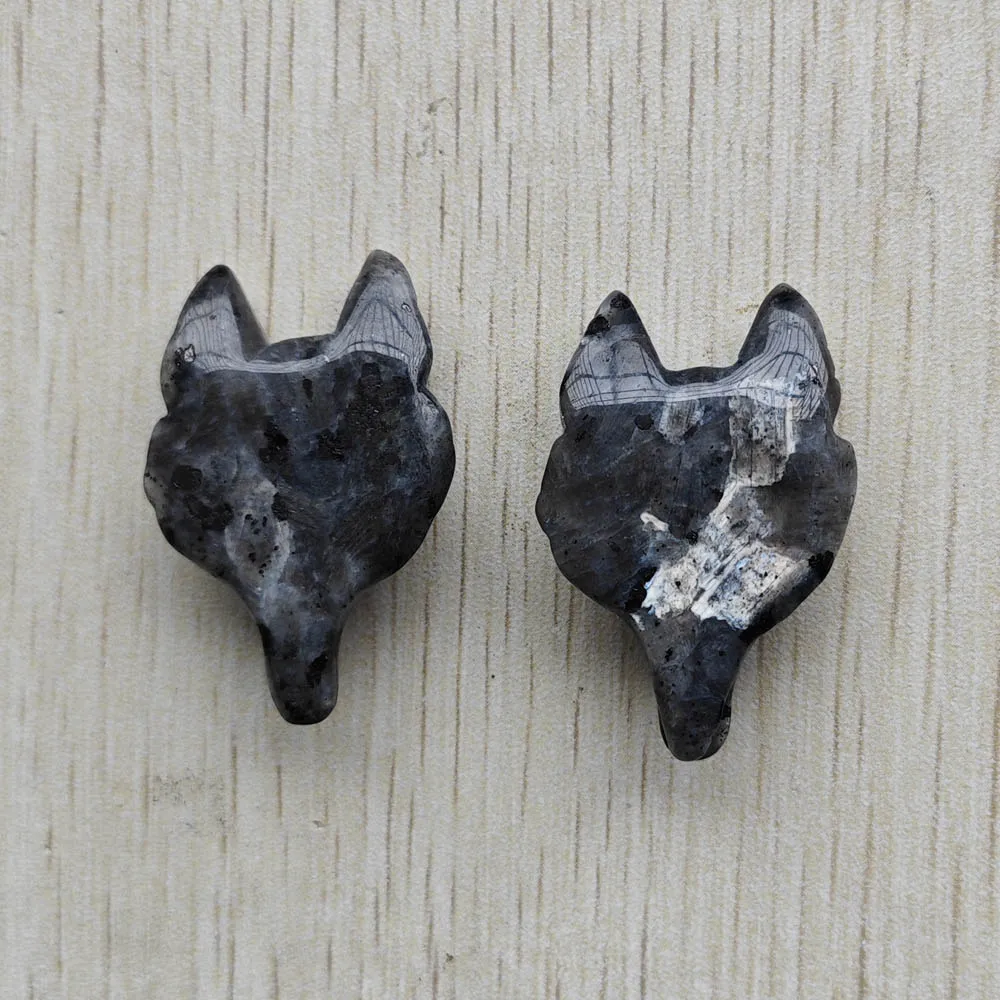 Natural black ShimmerStone Carved fox shape Pendants diy Necklace jewelry making Fast shipping Wholesale 2pcs/lot