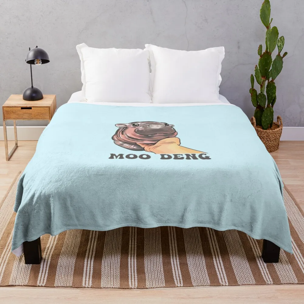 Moo deng,hippo,baby hippo,moodeng Throw Blanket Weighted Decorative Sofas blankets and throws cosplay anime Blankets