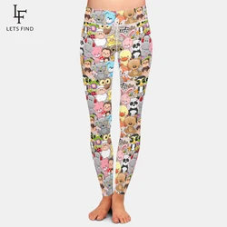 LETSFIND-mallas deportivas con estampado 3D de dibujos animados para mujer, Leggings de cintura alta, elásticos, suaves y delgados, Sexy