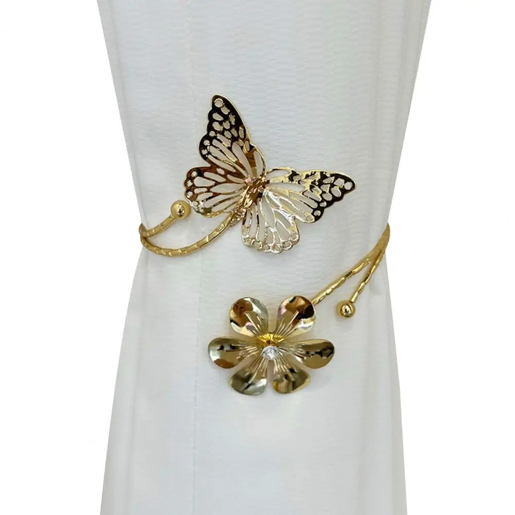 Curtain Accessories Retro Floral Curtain Buckle Carved Butterfly Tiebacks Artistic Flower Shape Fasteners for Area Home Decor