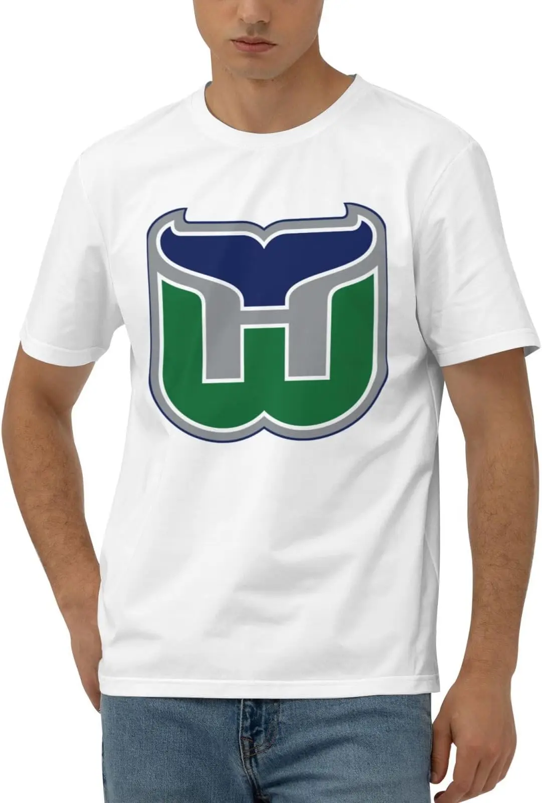 Hartford Whalers T-Shirt Men's Classic Basic Homecoming Basic Spring  Tees High Quality 100%Cotton Short Sleeve